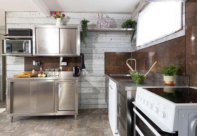 The kitchen is beautifully appointed with everything you need to fuel your beach days.