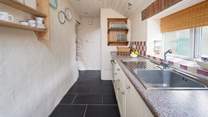 Take in the views of Garn Fawr Rock from the kitchen window. 