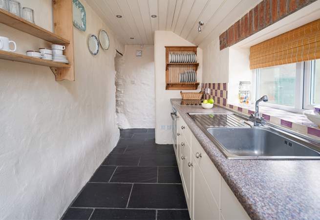 Take in the views of Garn Fawr Rock from the kitchen window. 