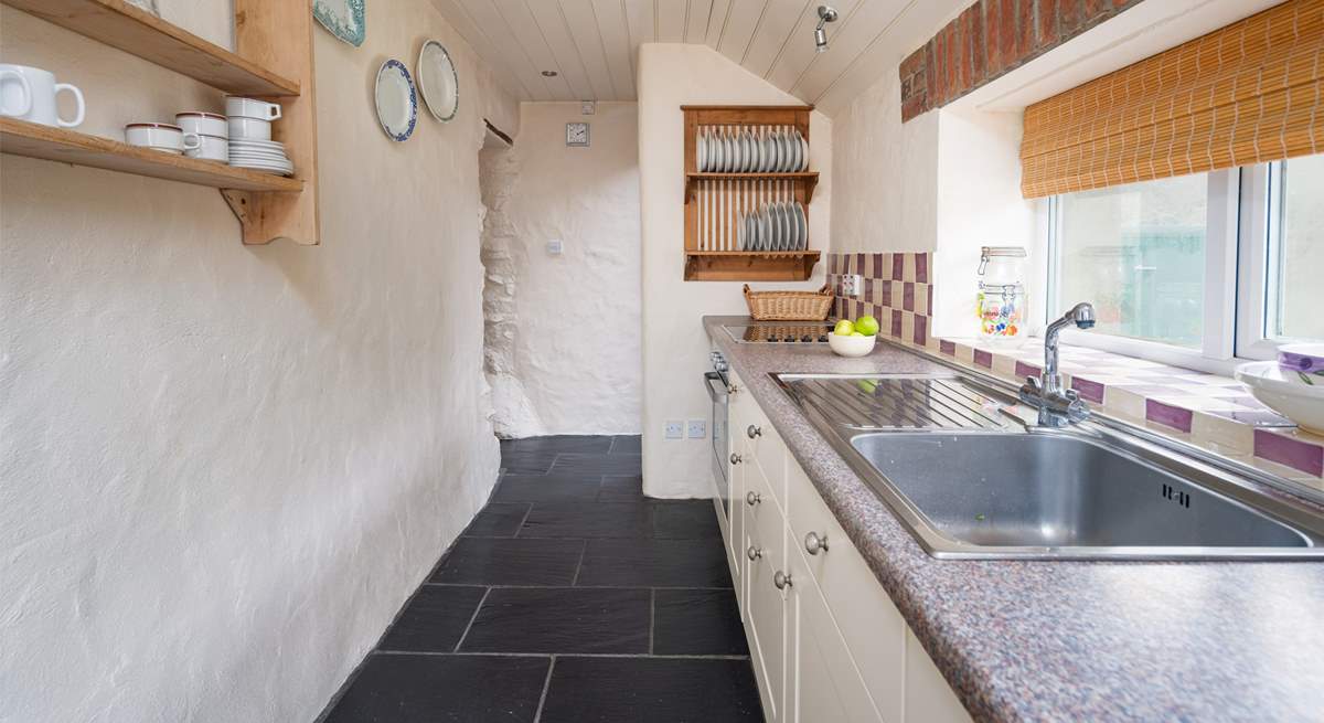 Take in the views of Garn Fawr Rock from the kitchen window. 