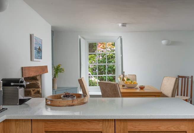 Looking through to the dining-table - which can be extended to sit eight people comfortably. 