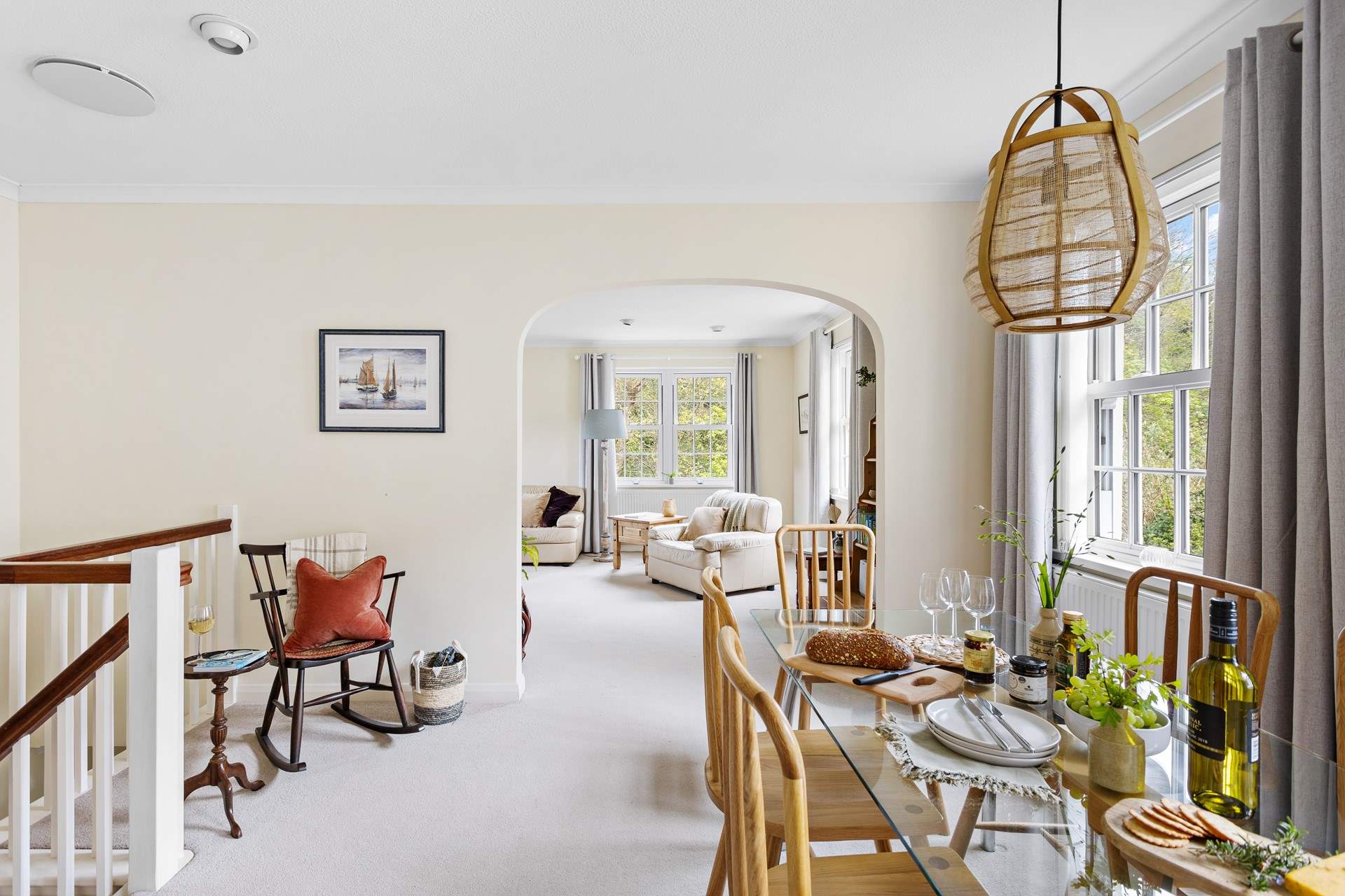 The first floor has an open plan feel.