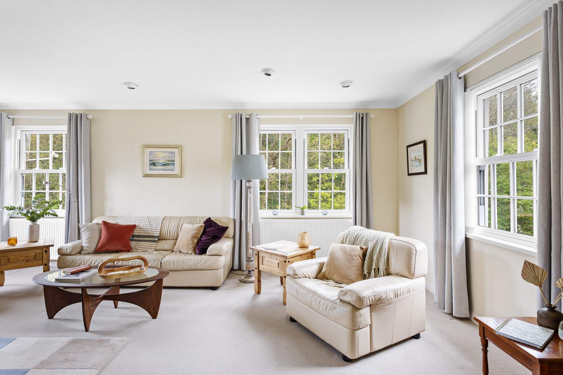 Being reversed level, you have a bird's eye view of the garden from the sitting-room.