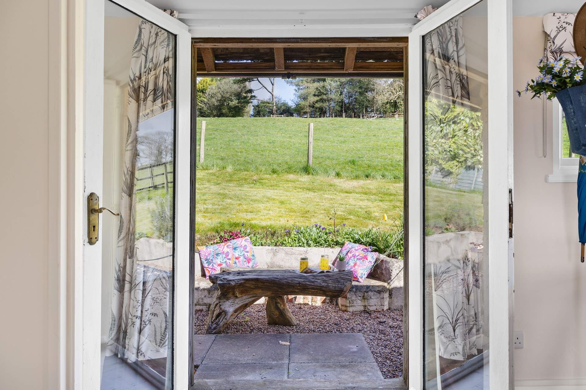 When you arrive you will enter through the main patio doors.