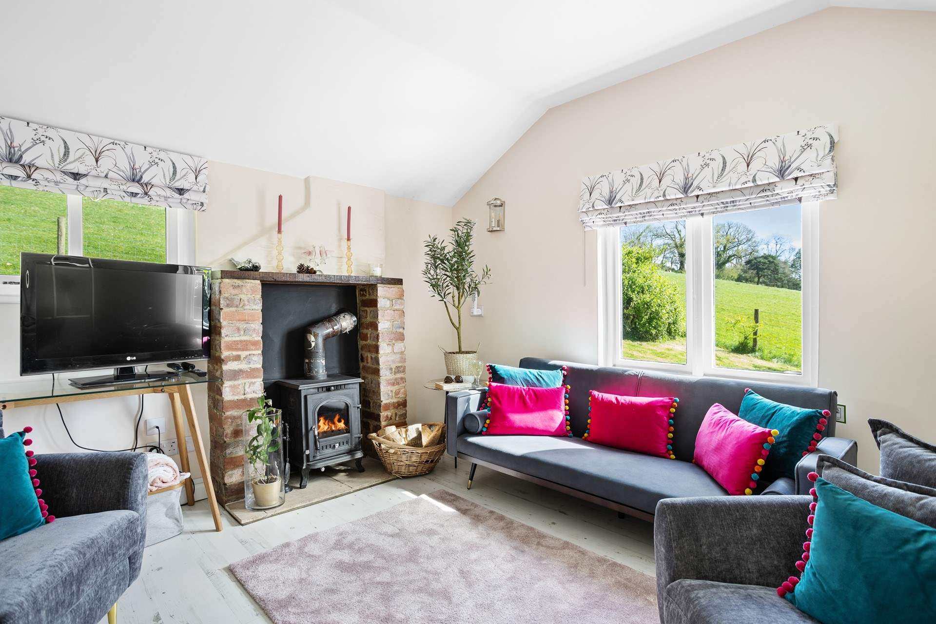 The cute room has some lovely views and gorgeous finishing touches.