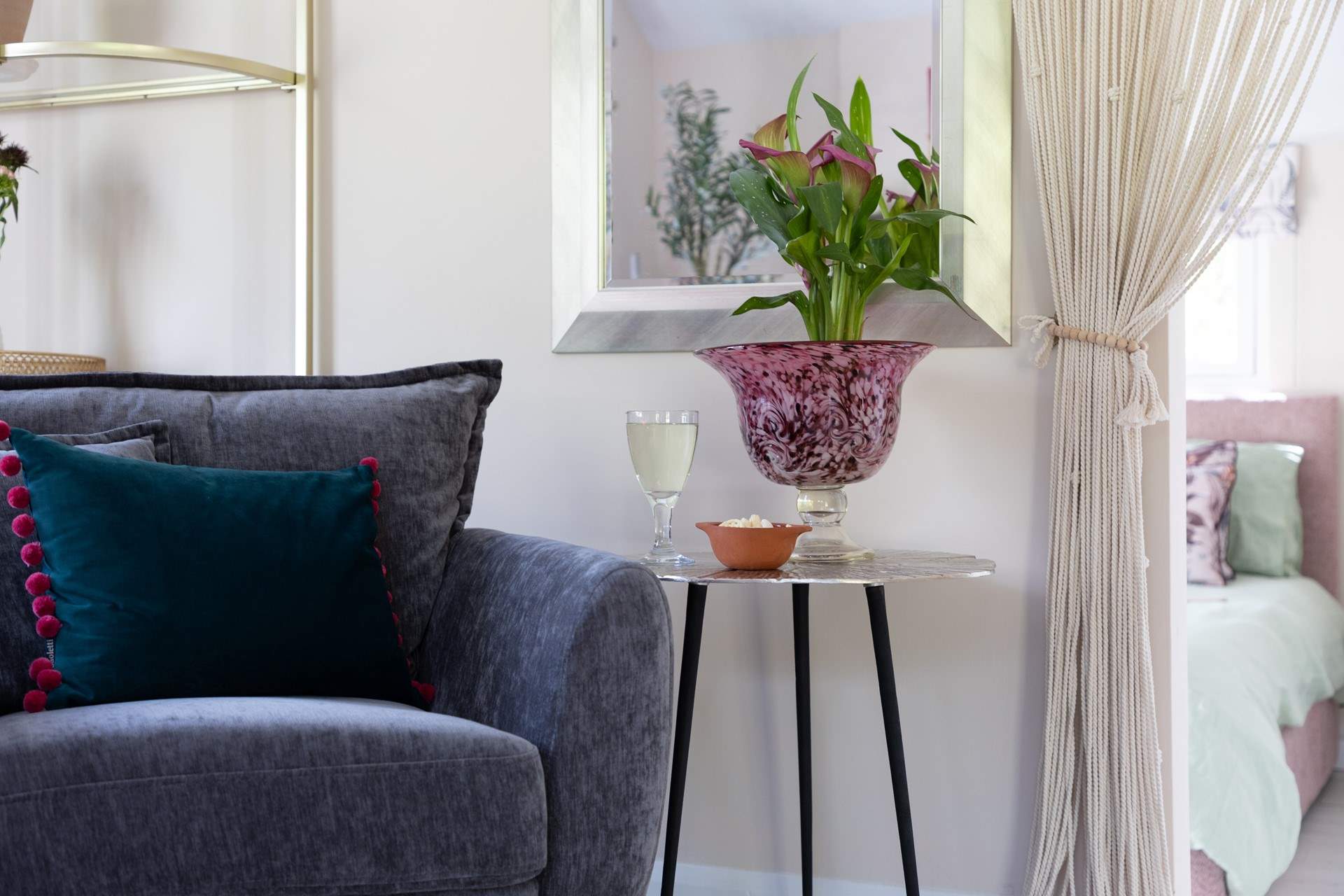 Peeking through to the bedroom.