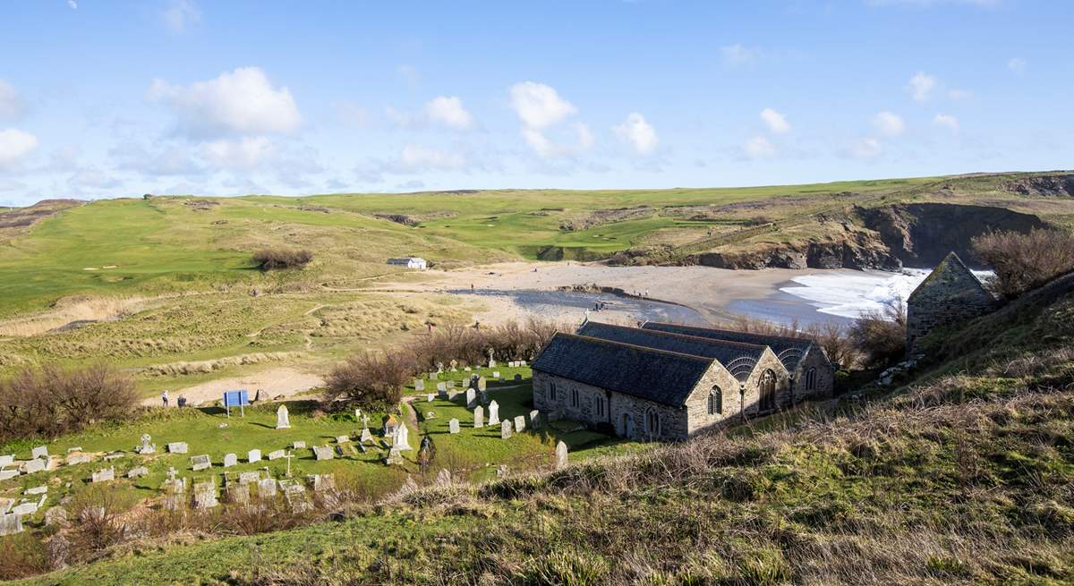 You can walk the coast path down at Gunwalloe and maybe visit this pretty little church. 