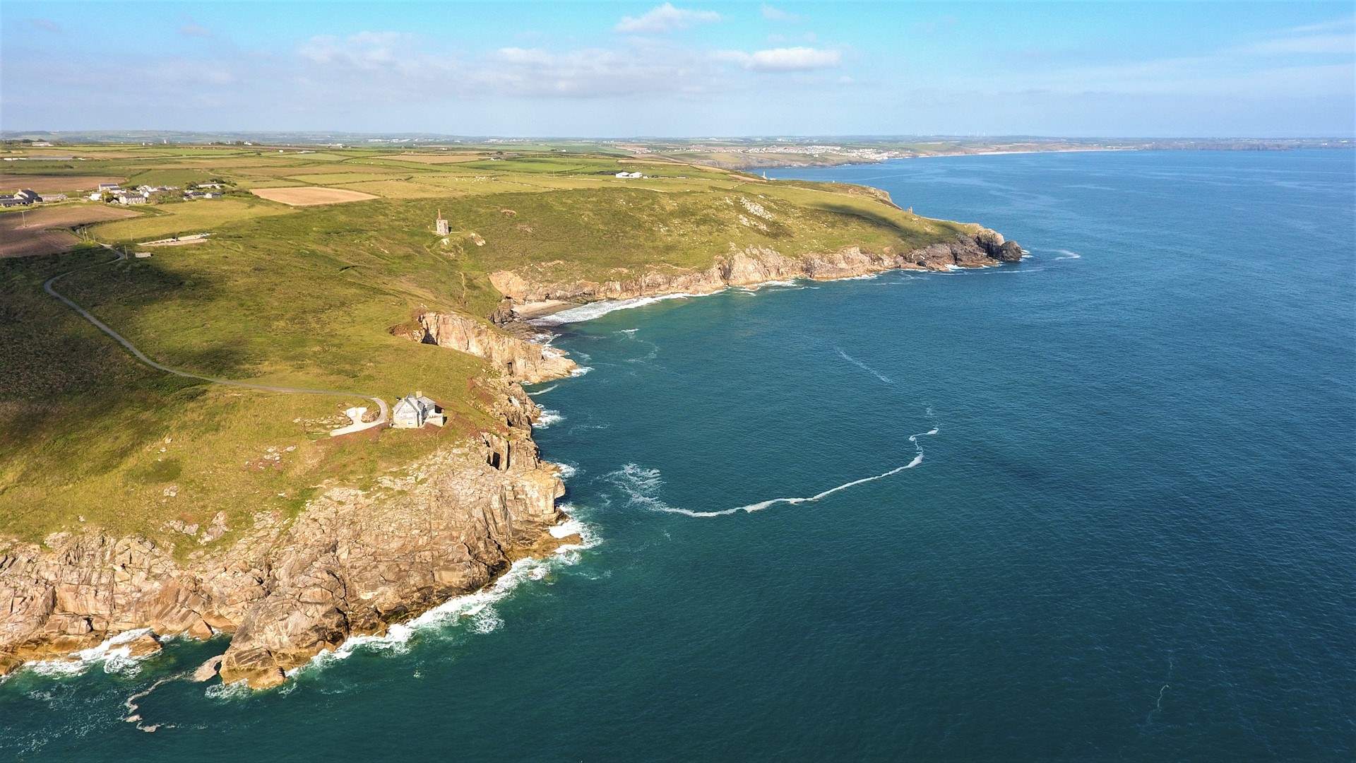 Dramatic cliffs dominate this part of the coastline.