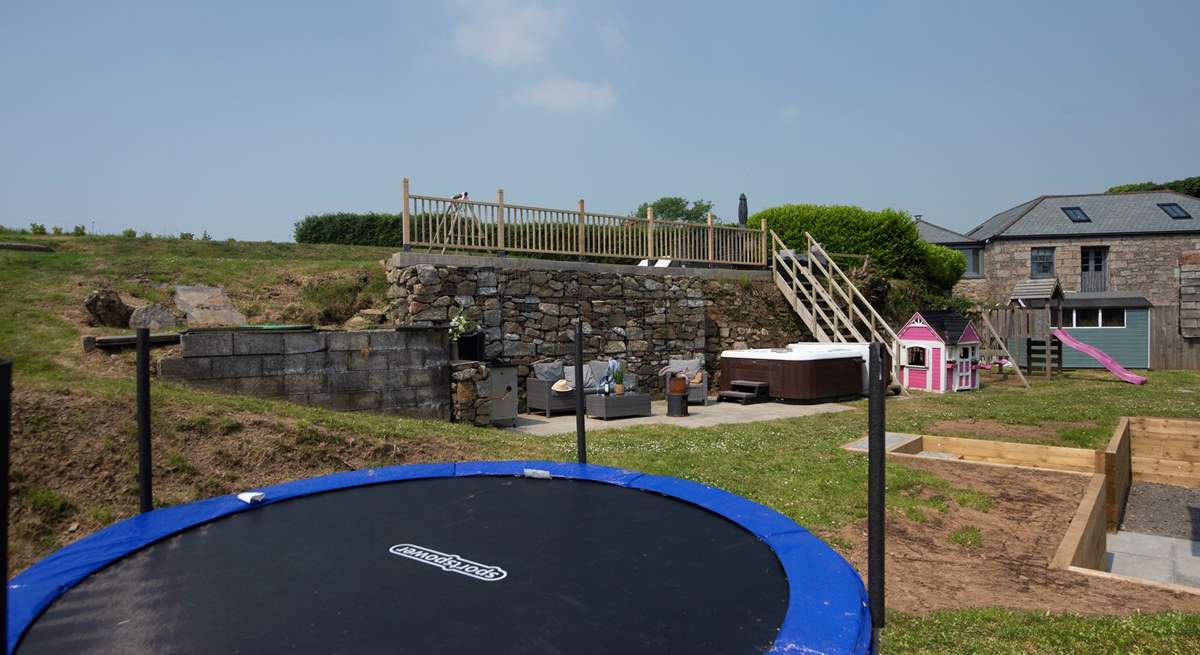 A spot of trampolining - or fun in the play area!