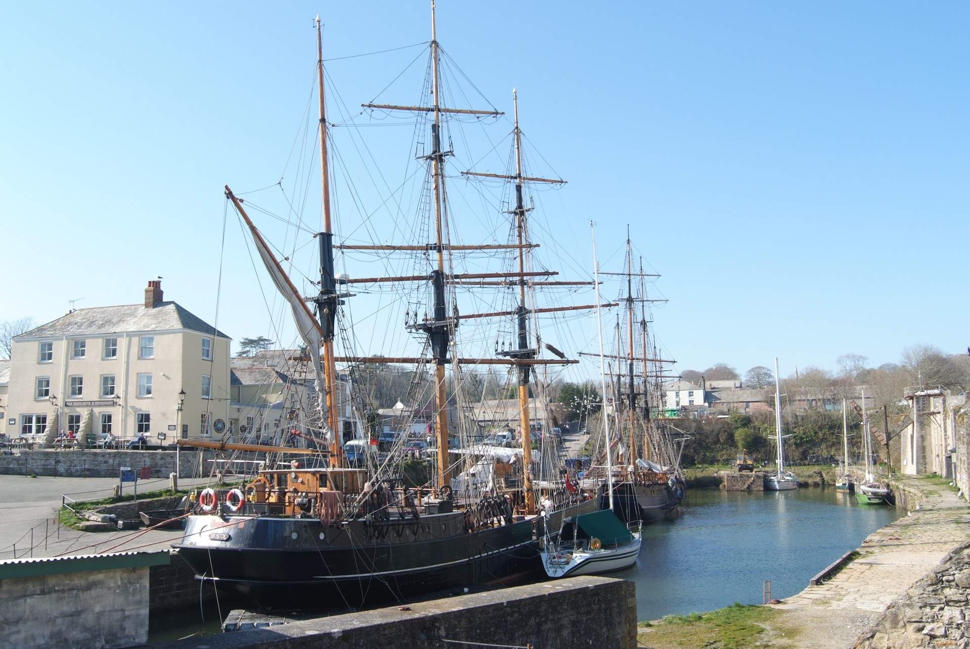 The famous tall ships in the harbour.