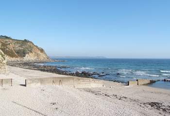 One of the beaches in the harbour.
