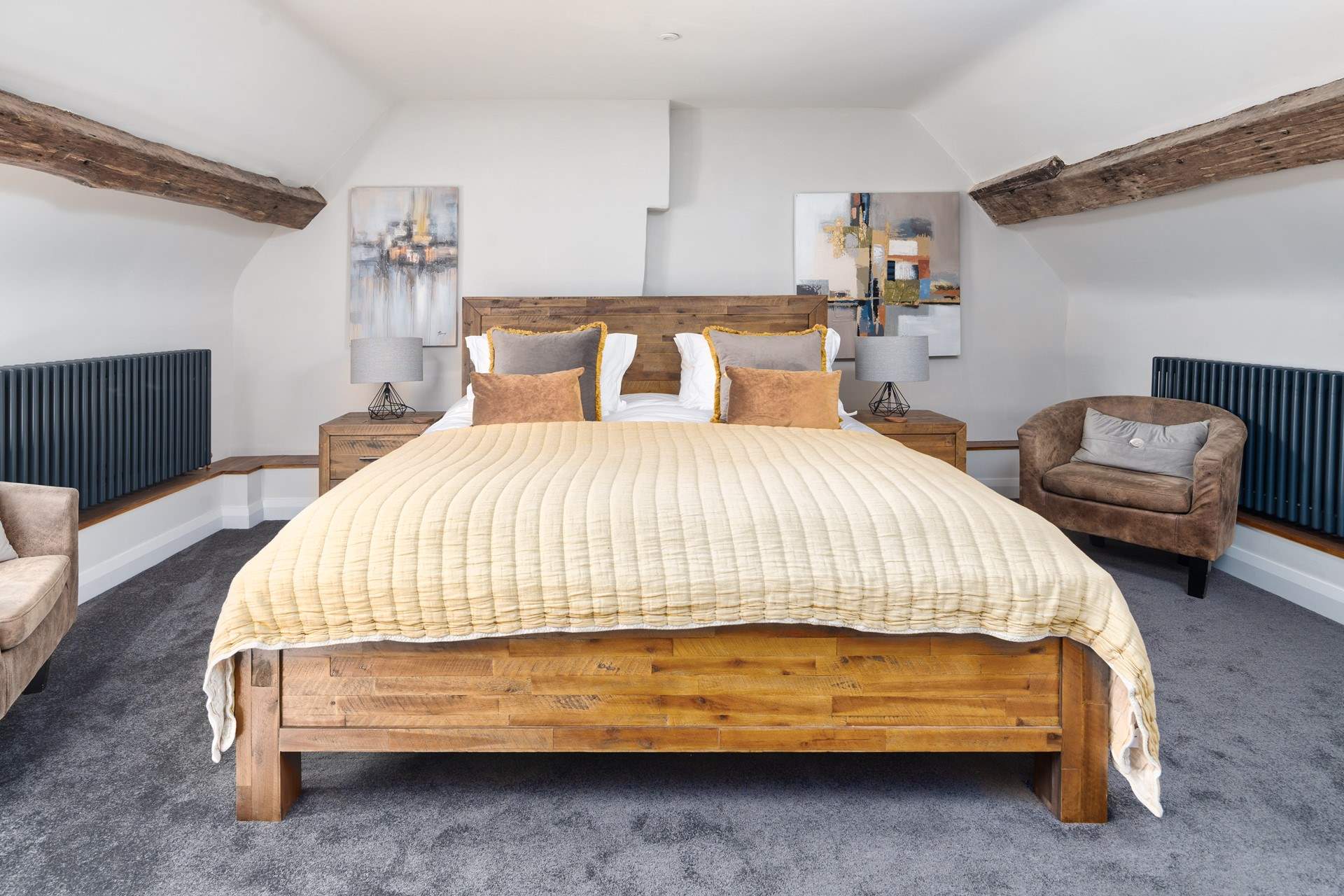 A sweet sleep is promised in the idyllic bedroom. 