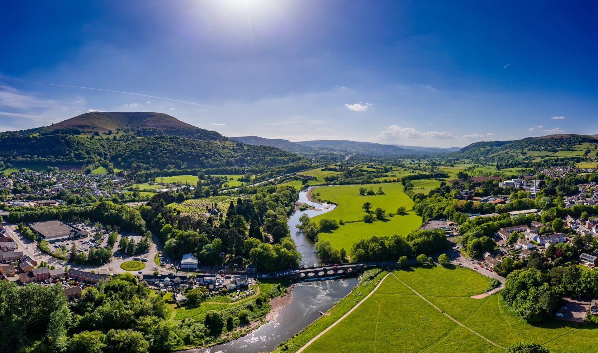 The vibrant market town of Abergavenny. The enchanting surrounding area. 