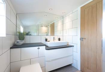 The family shower-room is modern and stylish. 
