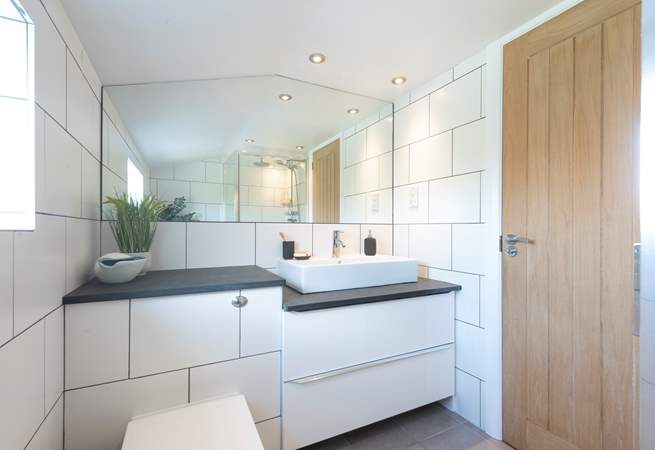 The family shower-room is modern and stylish. 