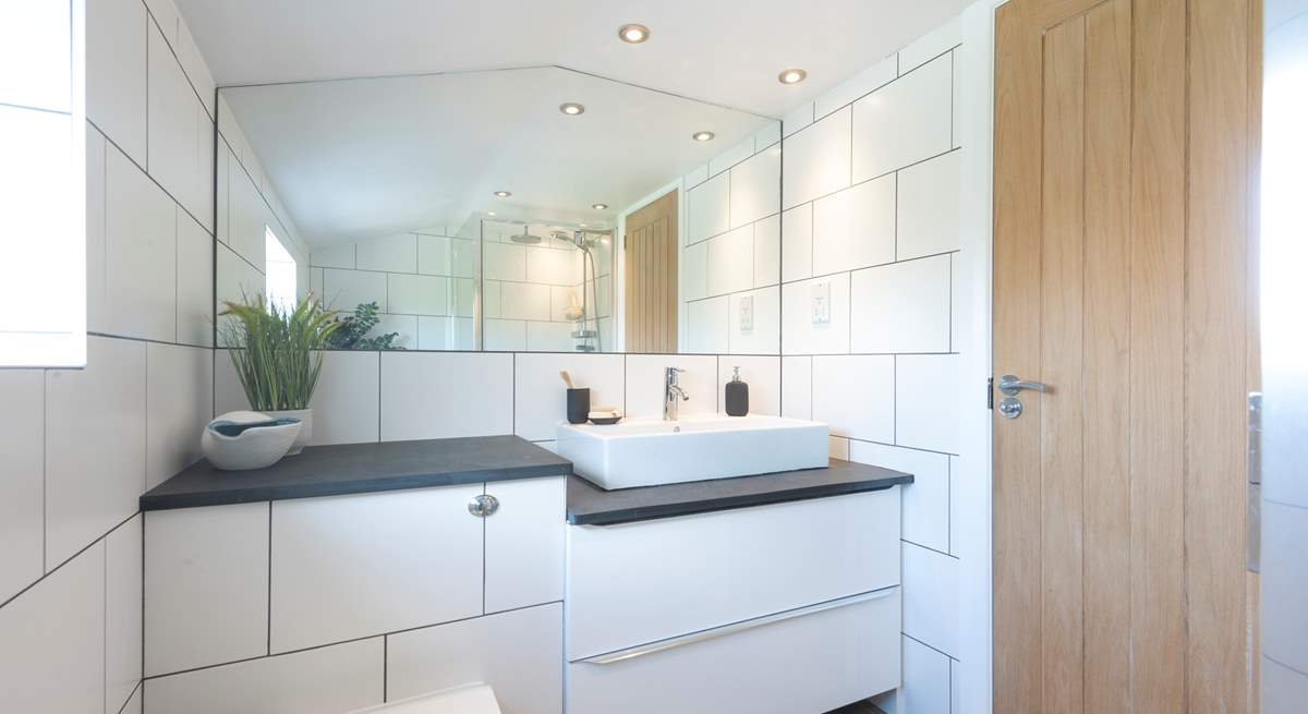 The family shower-room is modern and stylish. 