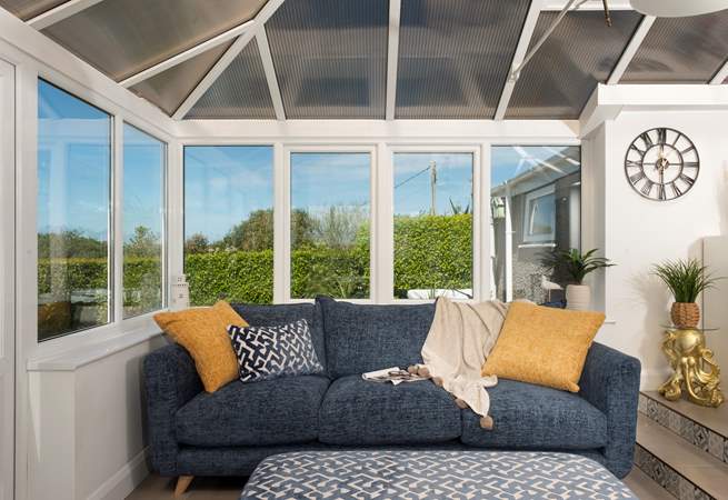 Plenty of space for everyone on the large sofa. 