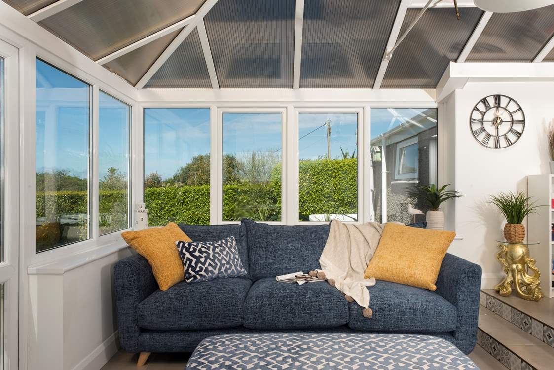 Plenty of space for everyone on the large sofa.