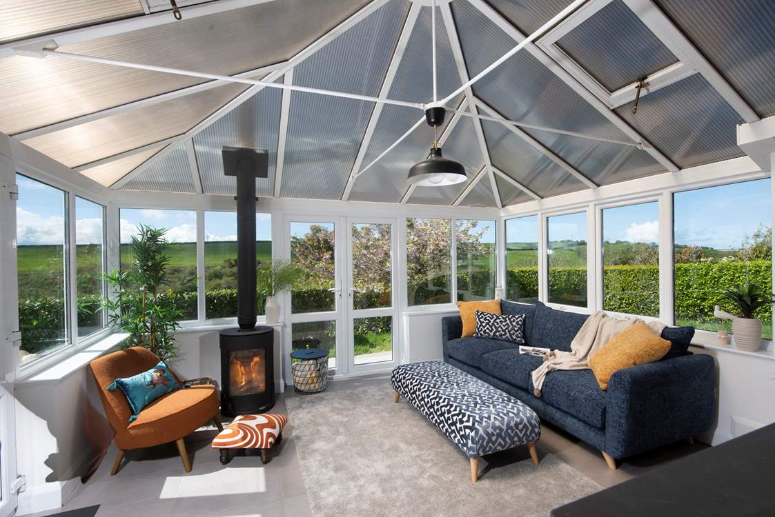 Enjoy relaxing around the fire after a day on the beach.