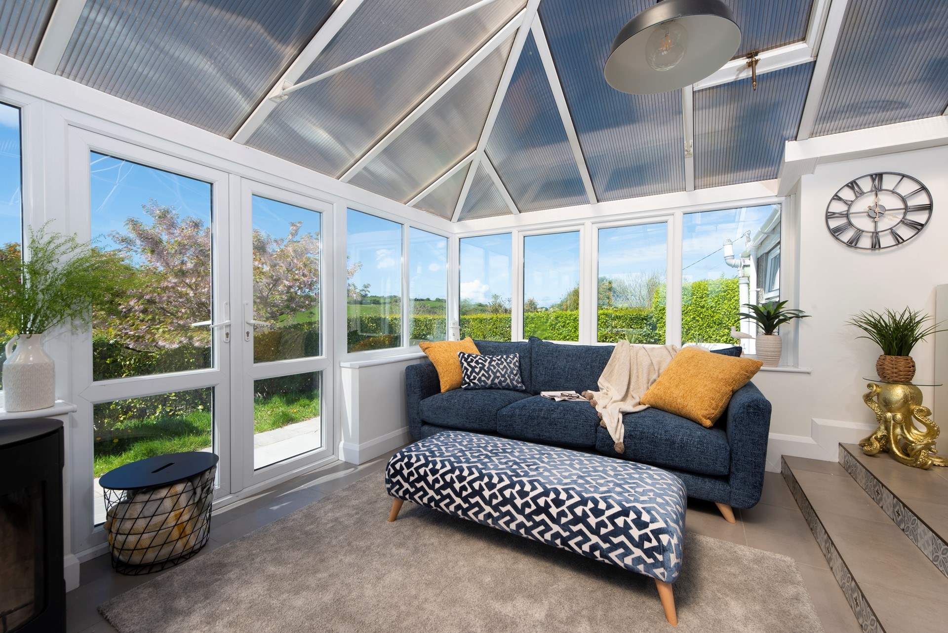 Double doors open to the patio. 