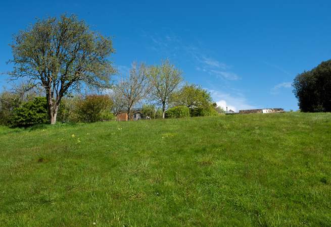 Looking back from the bottom of the shared grounds. 