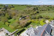 Looking down at Valley View and its own private garden, beyond to the shared gardens.