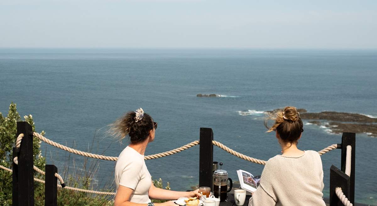 Dine alfresco with breathtaking views. 