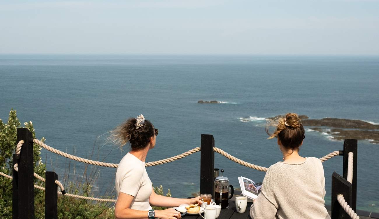 Dine alfresco with breathtaking views. 