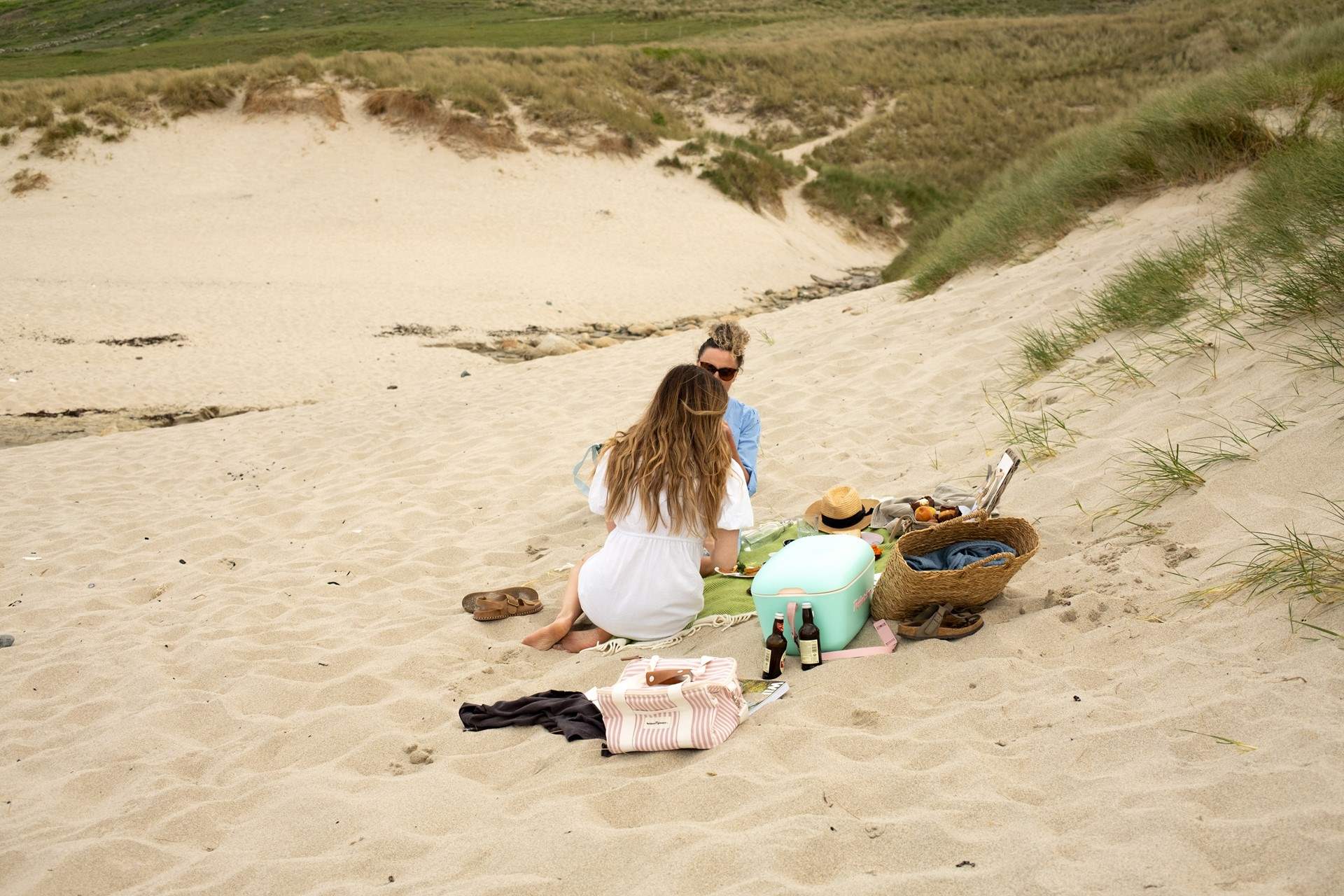 The dunes on Sennen Beach make a dreamy spot for a picnic. 