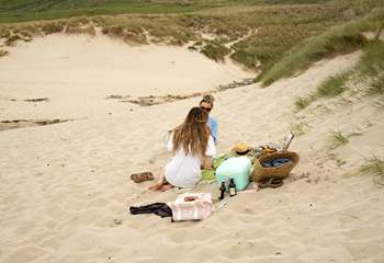 The dunes on Sennen Beach make a dreamy spot for a picnic. 