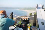 Cook alfresco on the gas barbecue.
