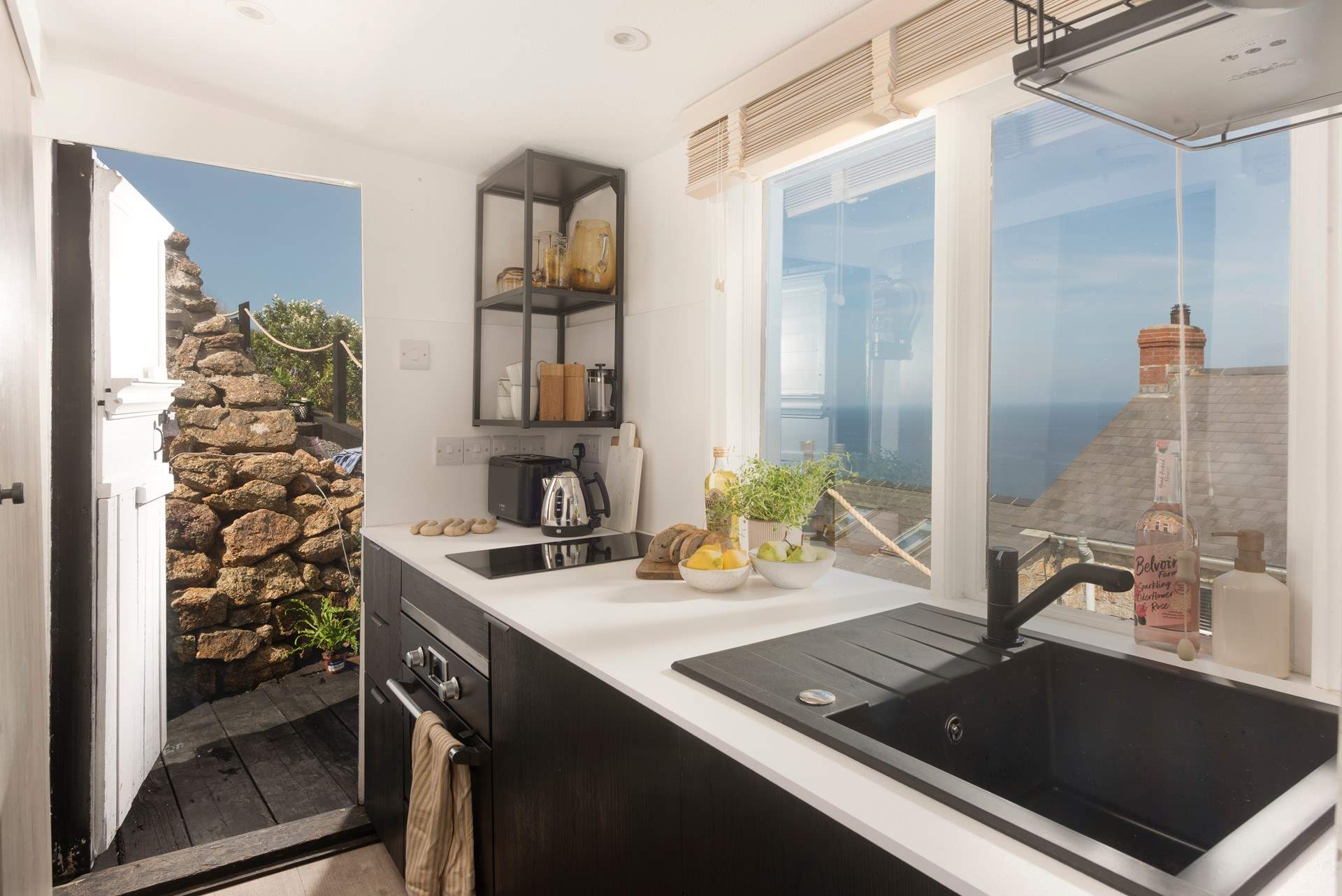 The kitchen is perfectly equipped for your retreat to Cornwall. 