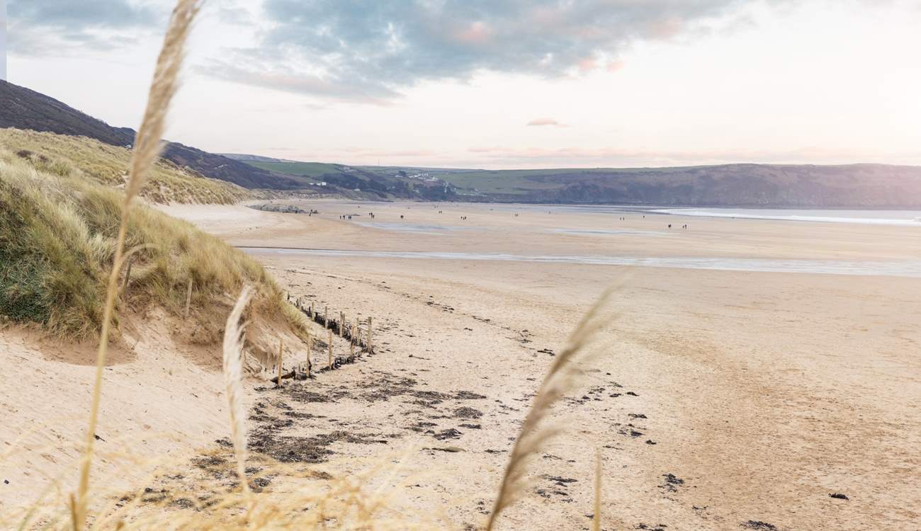 Surf the sand dunes as the sun sets and you have the beach to yourself. 