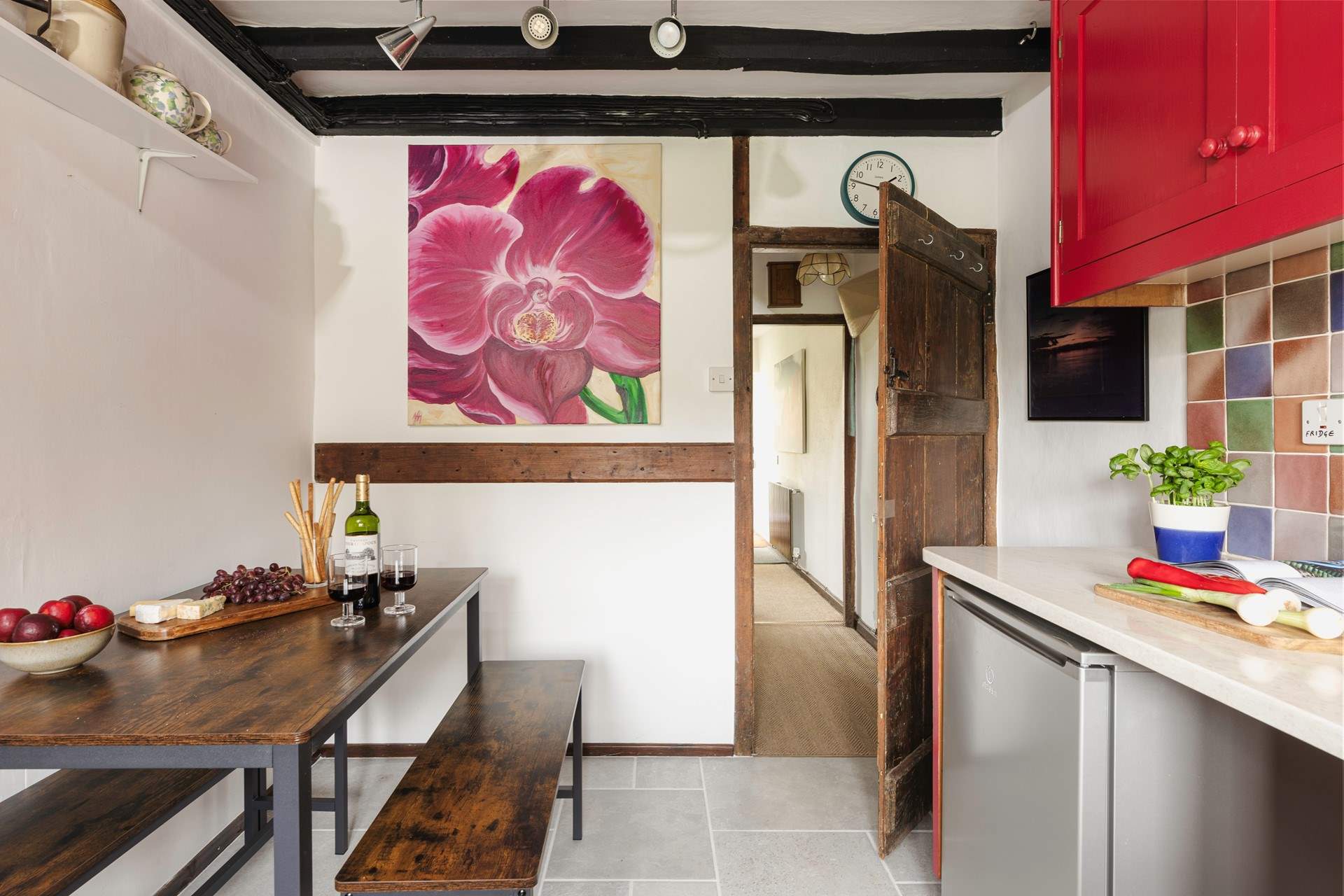 The kitchen has a lovely dining-area, perfect for spending time with your loved ones.