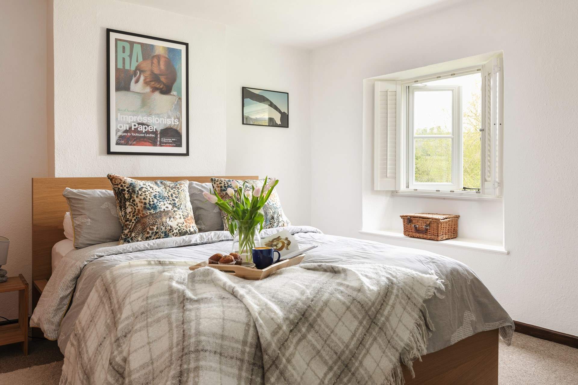 Enjoy the lovely views from this cosy bedroom.