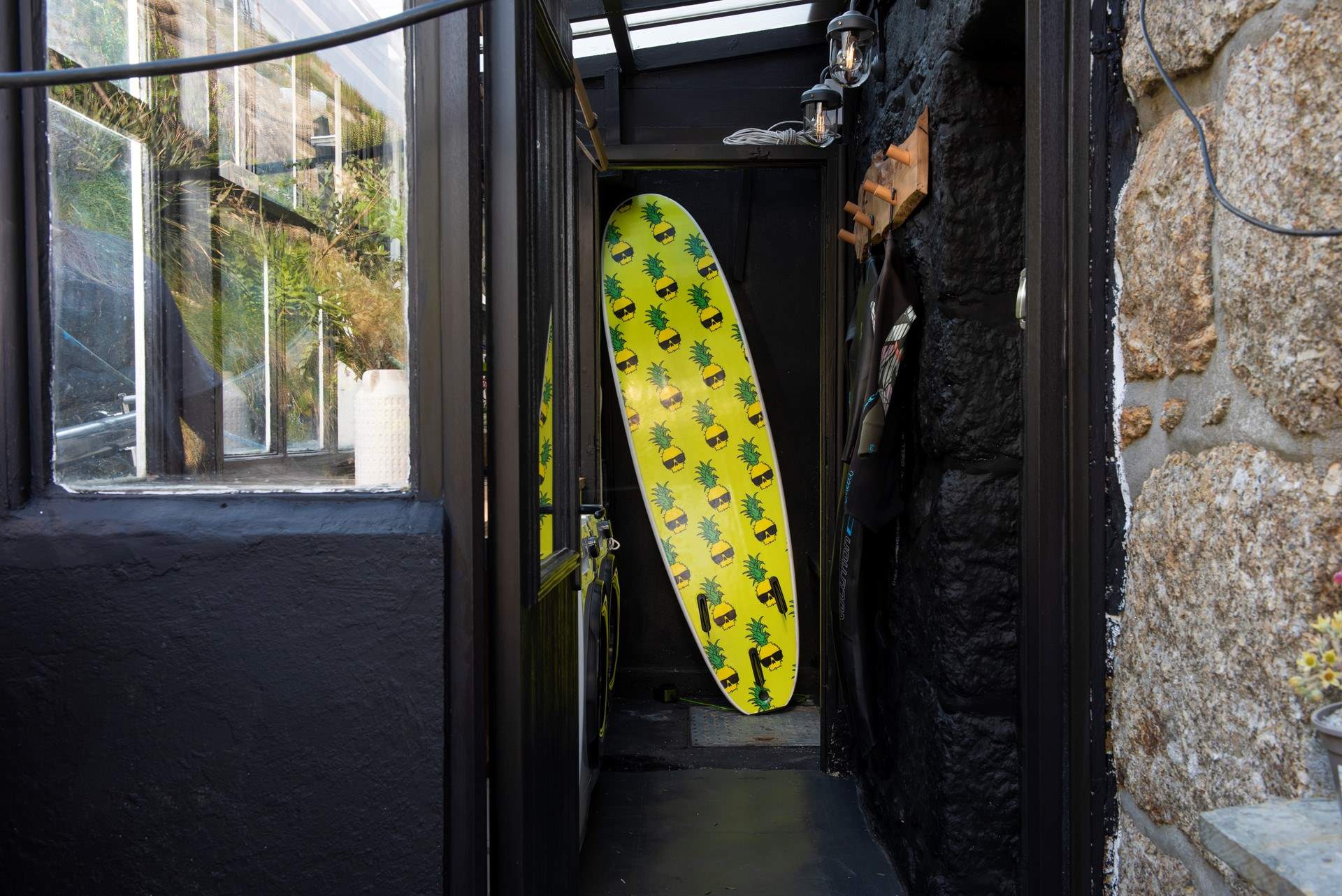 Plenty of room to leave sandy wetsuits and surfboards.