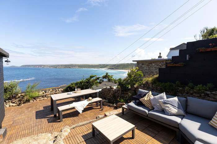 Peter's Cottage is a 3 bedroom, dog friendly cottage with sea views in Sennen, Cornwall.
