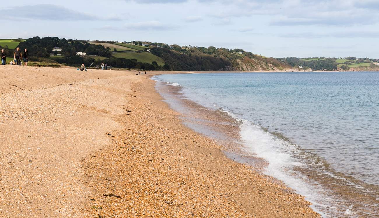 The golden shoreline at Slapton Sands.