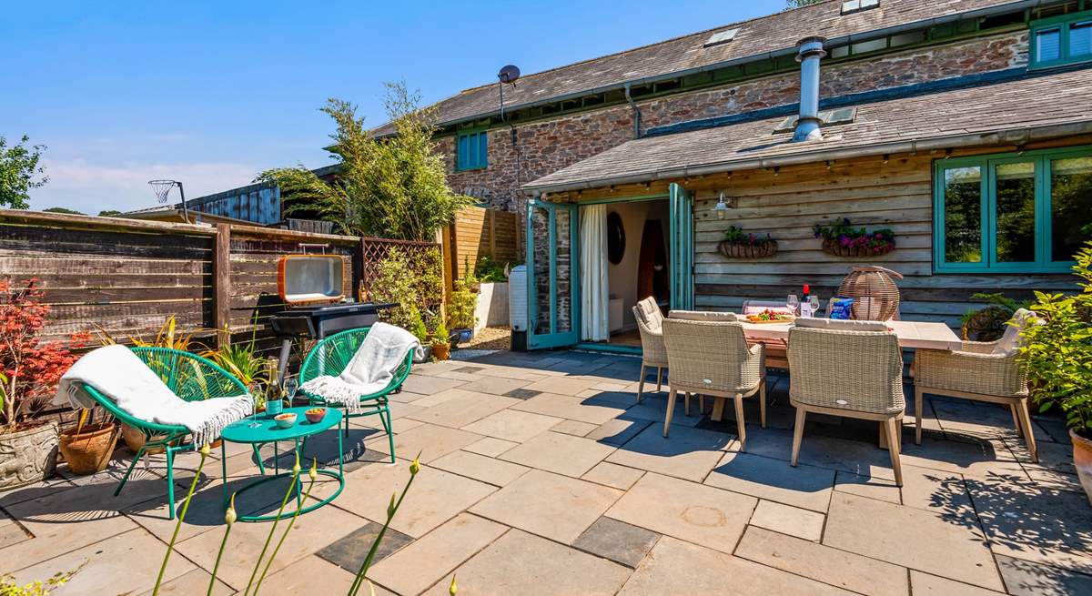 What a fabulous area to enjoy the sun, especially as this beautiful patio is a real sun-trap.