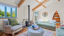 What a glorious room, which leads out onto an equally glorious patio-area.