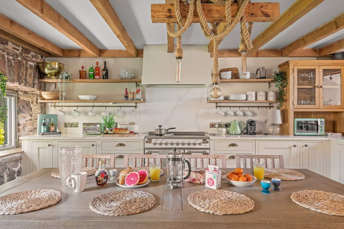 The fully equipped kitchen.