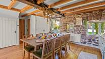 The stone walls and magnificent beams make this cottage a true spectacle.