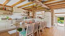 What a fabulous space to enjoy preparing, serving and dining in.