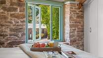 The beautiful views over the courtyard from bedroom 2.