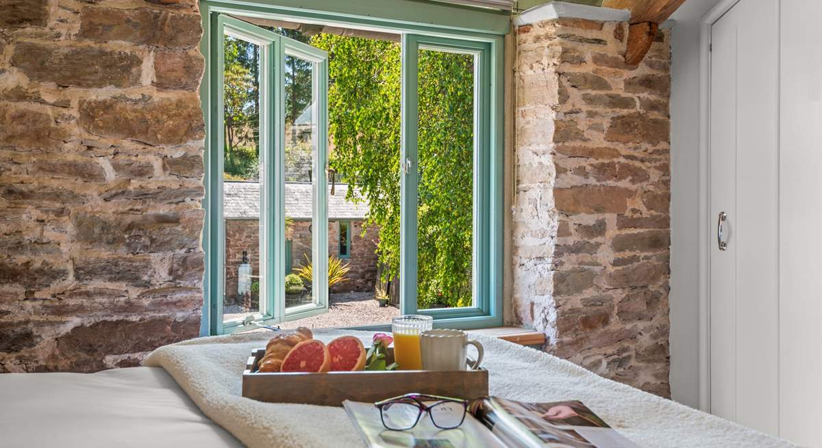 The beautiful views over the courtyard from bedroom 2.