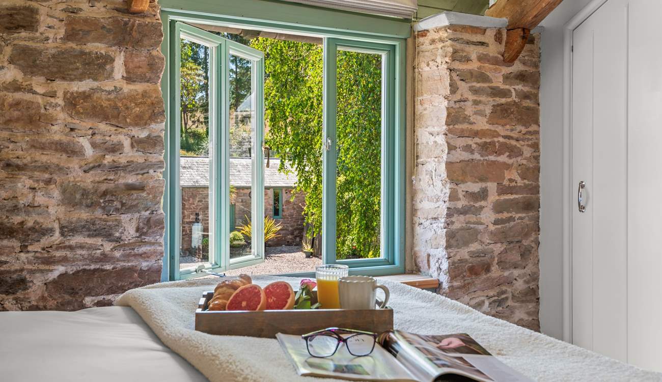 The beautiful views over the courtyard from bedroom 2.