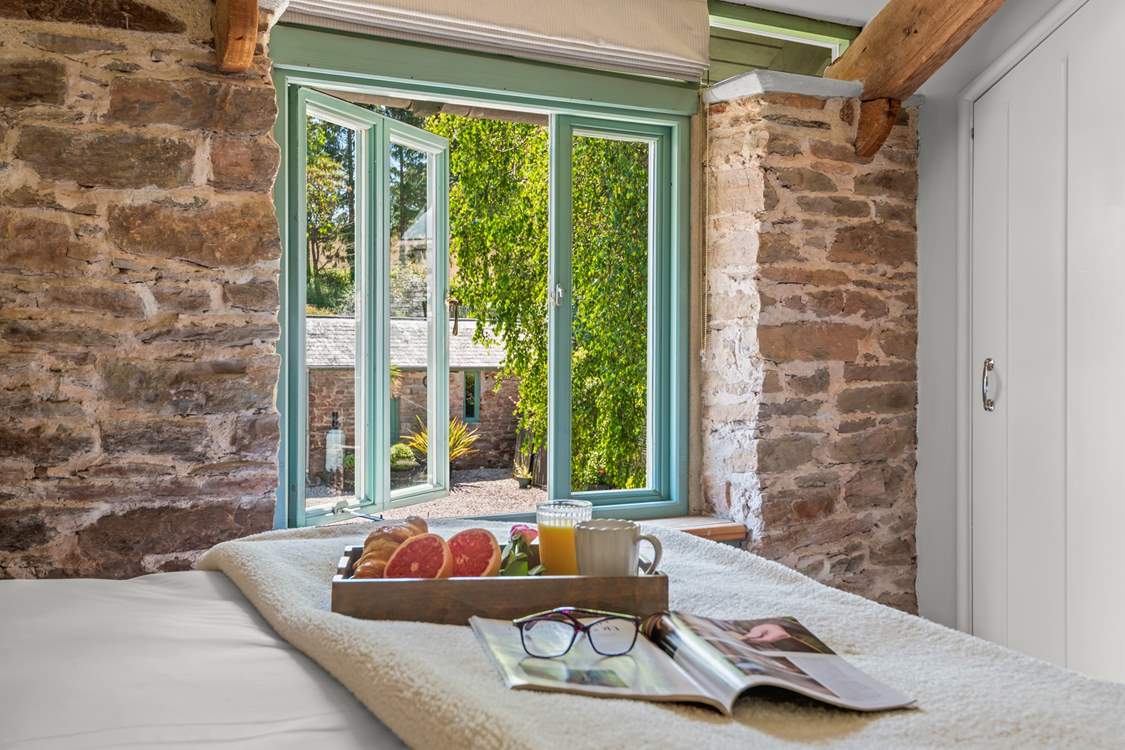 The beautiful views over the courtyard from bedroom 2.