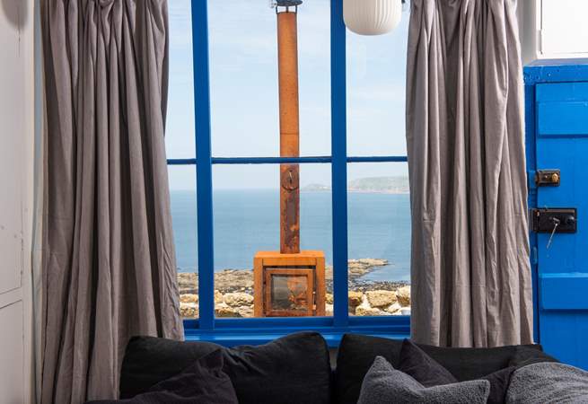 The rustic firepit standing tall against a truly remarkable backdrop.