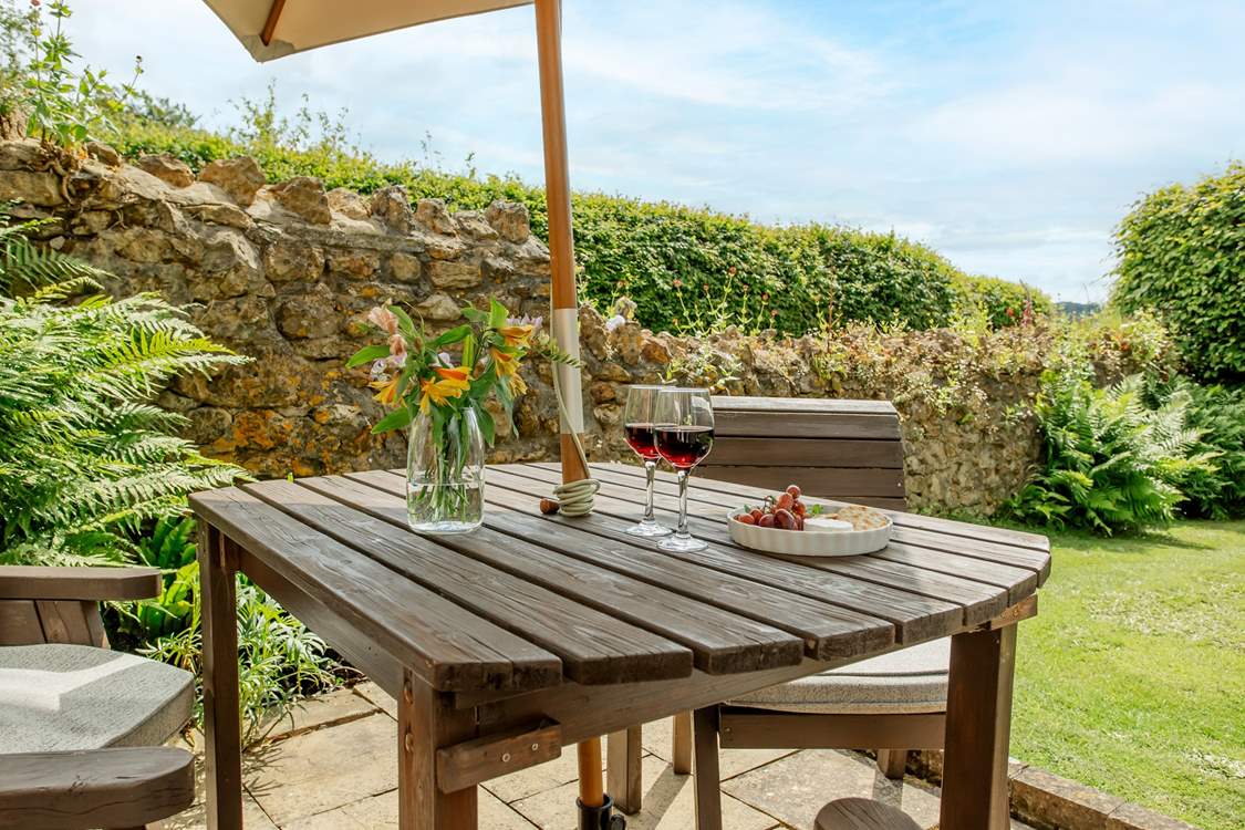 Enjoy drinks on the sunny terrace.
