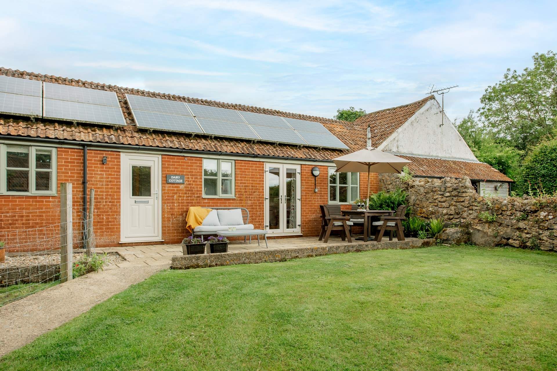 The Dairy is all on one level with a private terrace and garden.